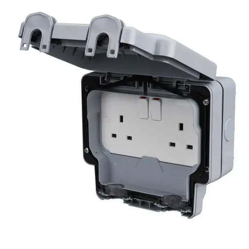 Masterseal Plus Rapid Fix Weatherproof Socket 2G Switched 13A IP66