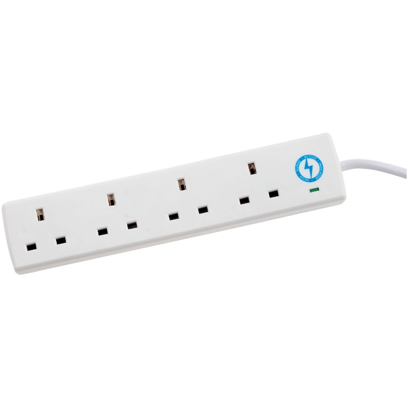 Extension Lead Surge Protected 4 Gang 2m White