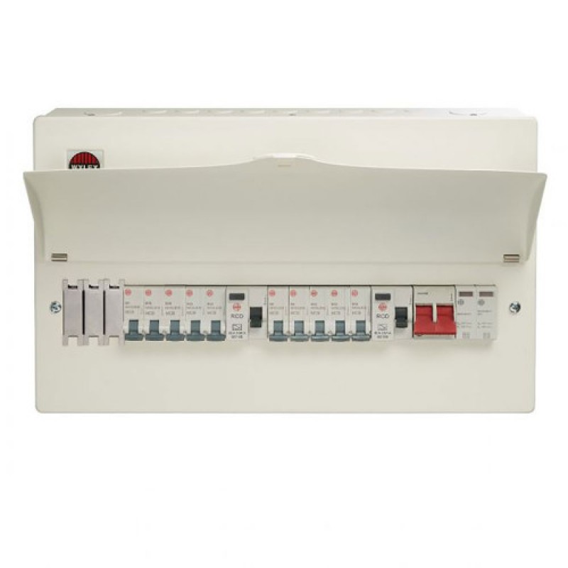 14 Way High Integrity Consumer Unit 100A Main Switch, 80A 30mA RCDs, Flexible Configuration, with SPD & 10 MCBs